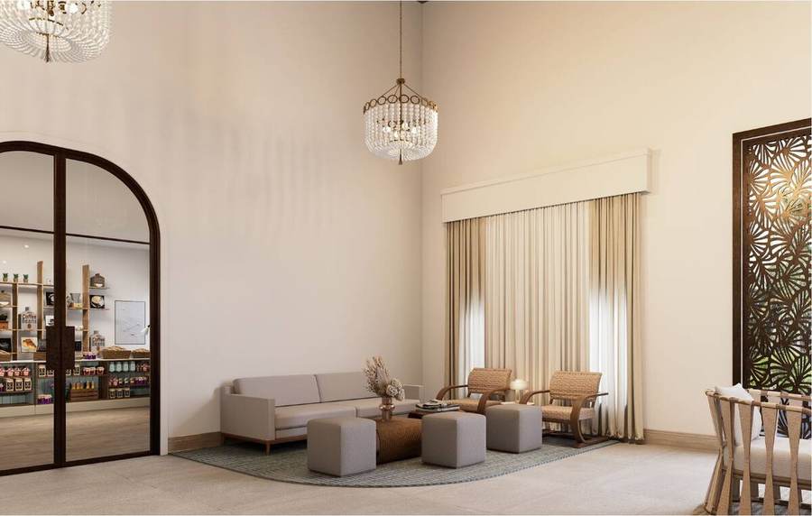 Rendering of a quiet seating area off the lobby